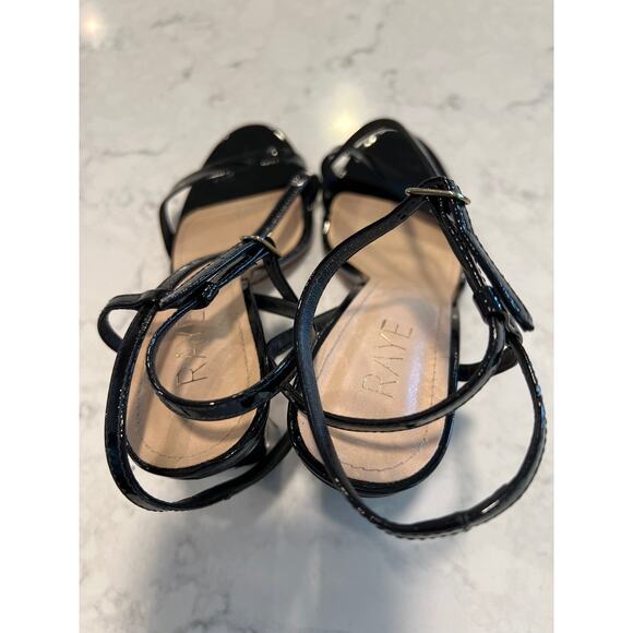 Raye Women’s Strappy‎ Ankle Strap Open Toe Party Block High Heels Size 6.5 Black - Picture 4 of 9
